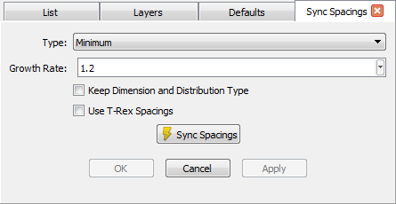 Use the Sync Spacings panel to quickly synchronize the common node spacings for all selected connectors.